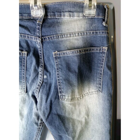 Lion Dynasty Women's Jeans Size 12 Slim Distressed Paint Made In Egypt Blue - Picture 10 of 14